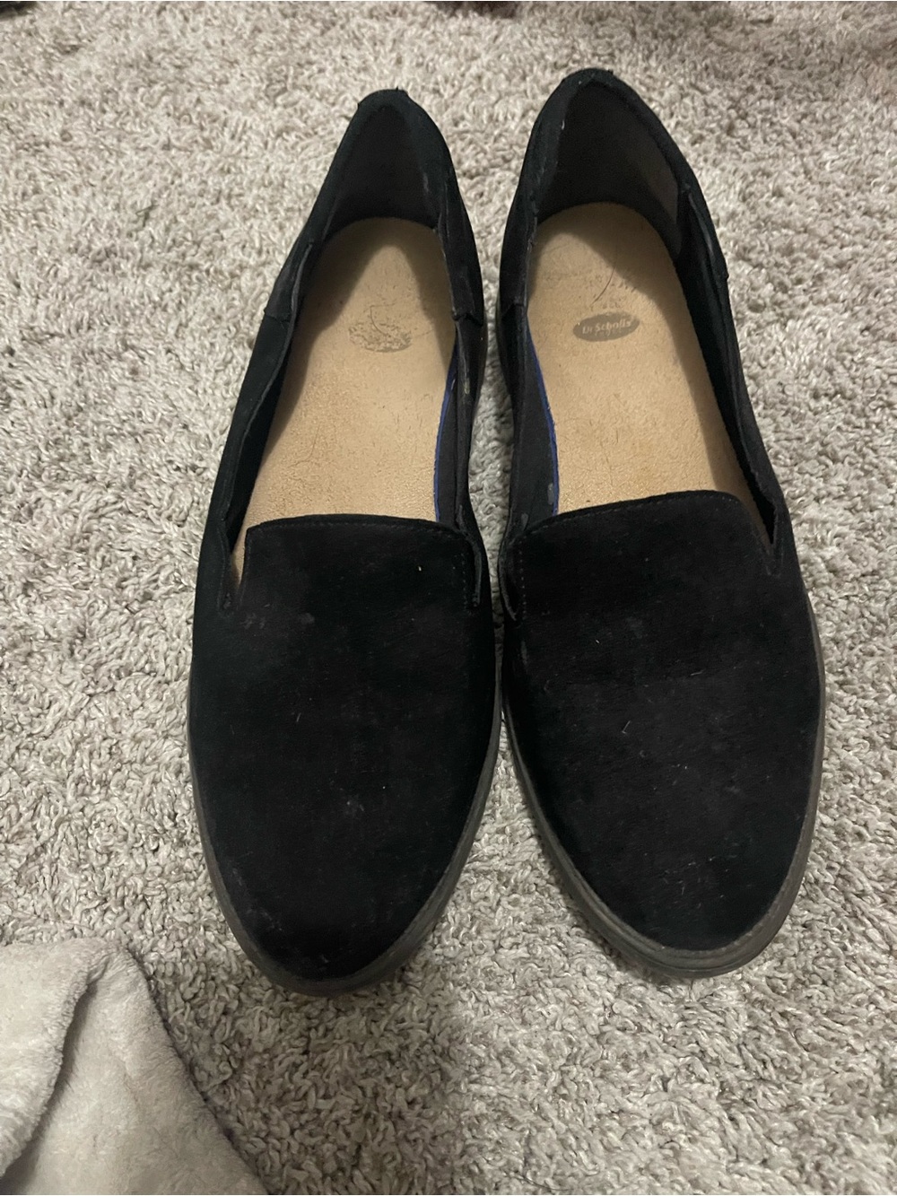 Dr. Scholl's Black Suede Slip-On Flats